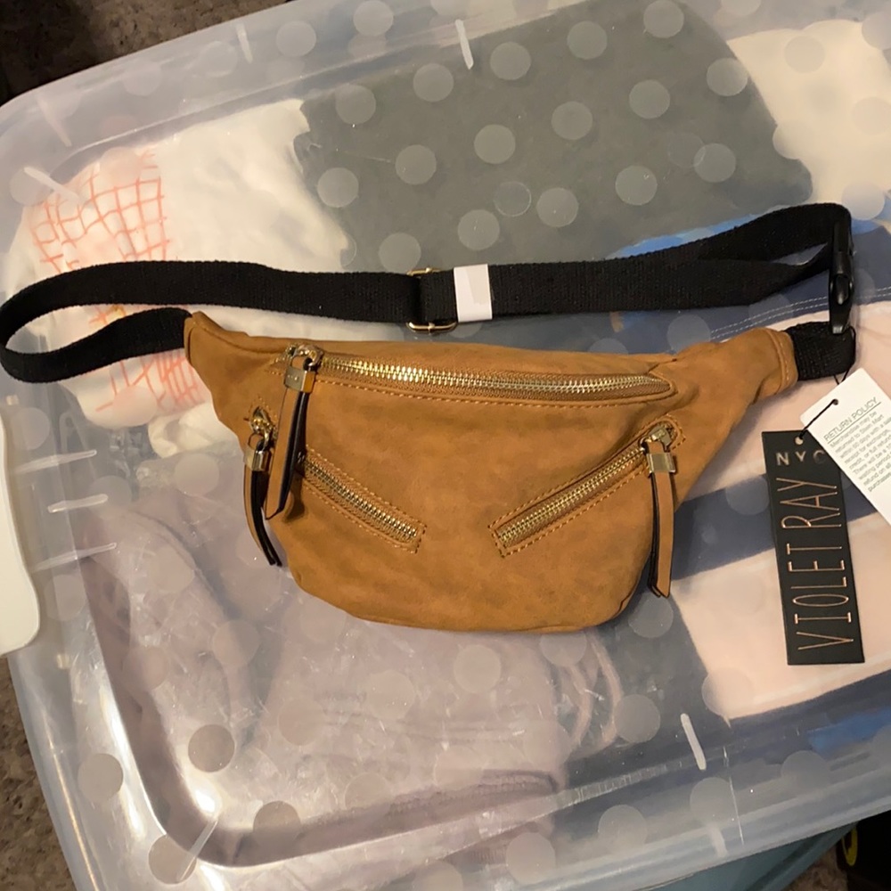 Brown Suede Waist Purse